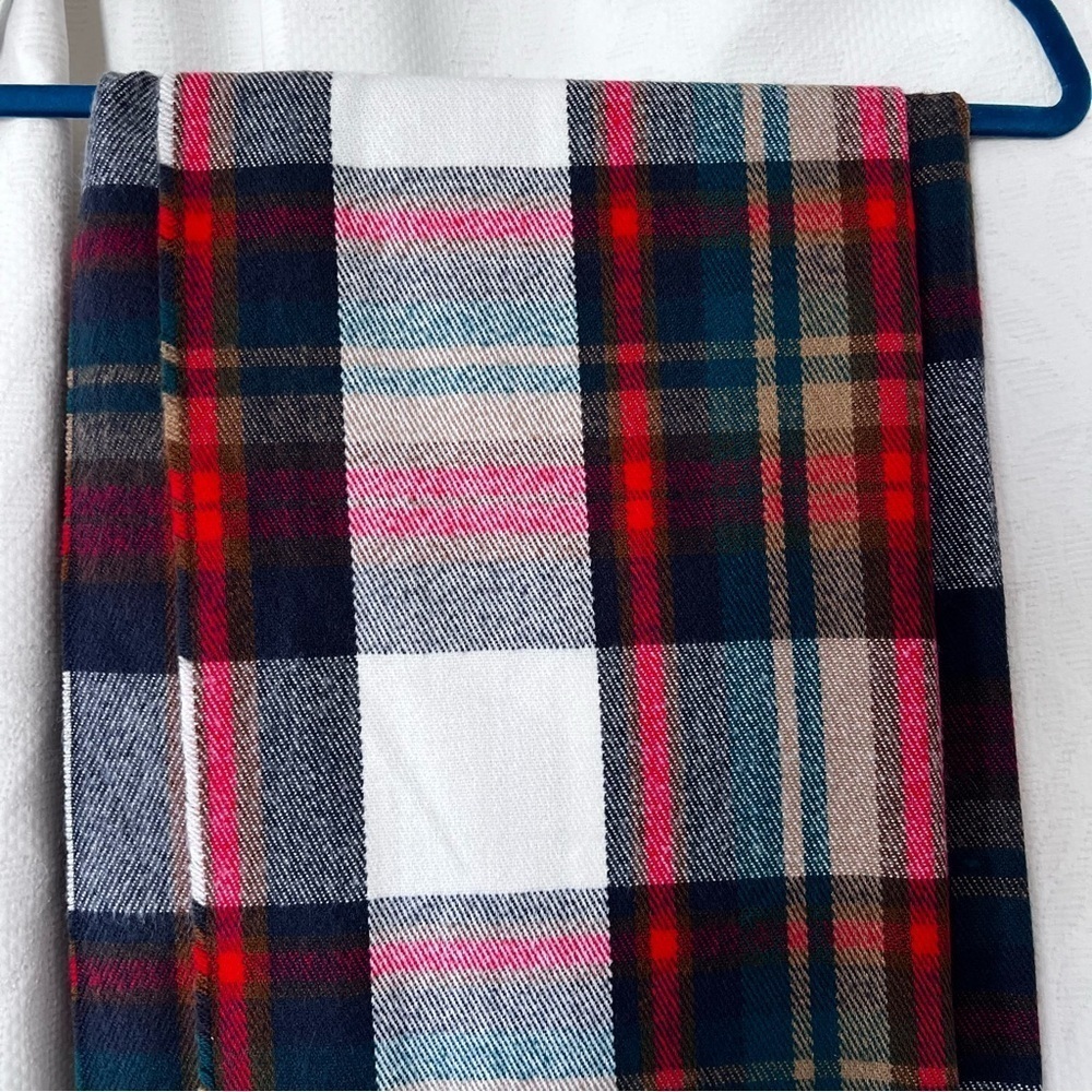 EUC J Crew Cabincore Juniper White Plaid Scarf - Picture 14 of 15